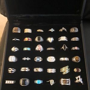 Lot of 36 Sterling Silver .925 designer rings